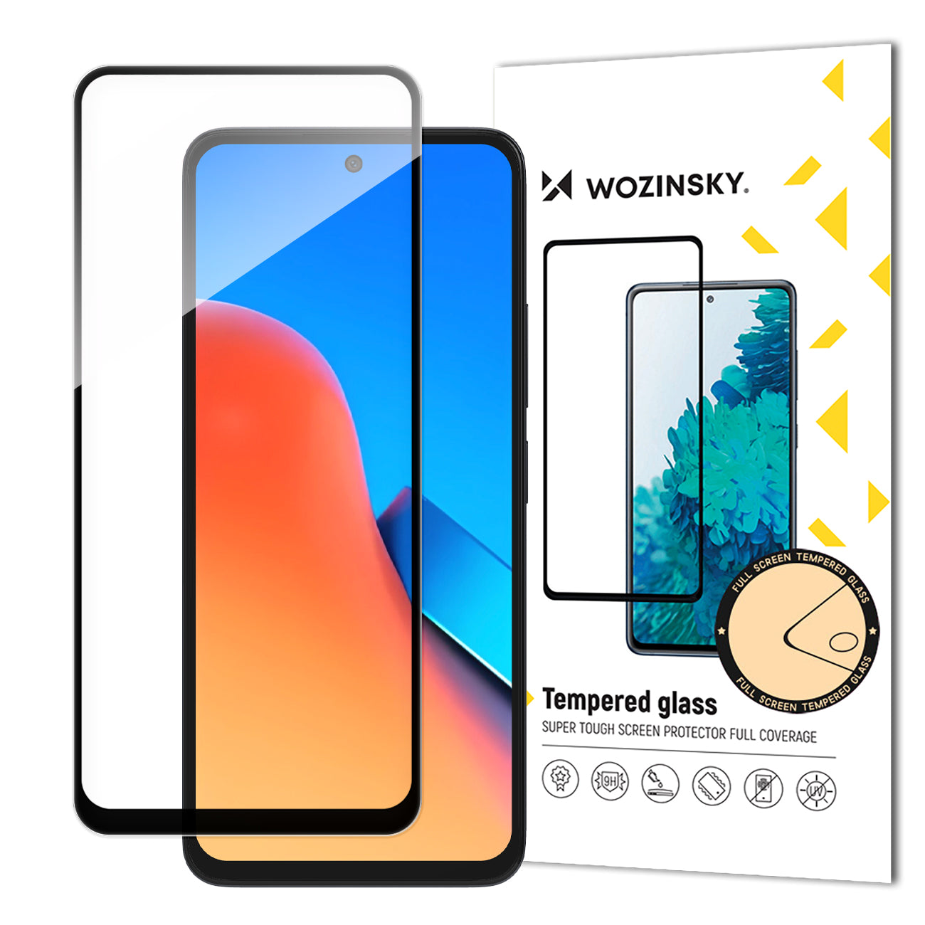 Folie de protectie Ecran WZK pentru Xiaomi Redmi 12, Sticla Securizata, Full Glue, Neagra