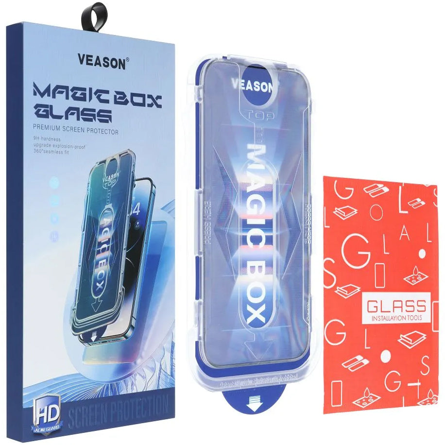 Folie de protectie Ecran Veason pentru Apple iPhone 14 Plus / 13 Pro Max, Sticla Securizata, Full Glue, 6D, Neagra