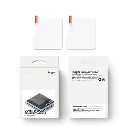 Folie de protectie Ecran Exterior Ringke Cover Display pentru Samsung Galaxy Z Flip6 F741, Sticla Securizata, AB Ultra Glue, Set 2 bucati