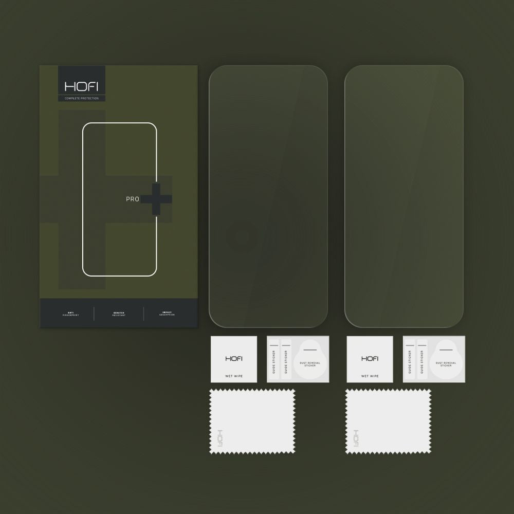 Folie de protectie Ecran HOFI Glass PRO+ pentru Apple iPhone 16 Pro, Sticla Securizata, Full Glue, Set 2 bucati, 2.5D, Transparenta