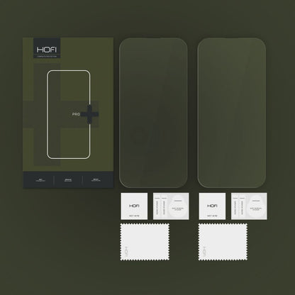 Folie de protectie Ecran HOFI Glass PRO+ pentru Apple iPhone 16, Sticla Securizata, Full Glue, Set 2 bucati, 2.5D, Transparenta