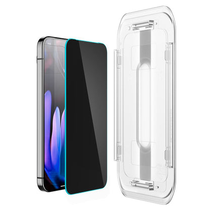 Folie de protectie Ecran Privacy Spigen GlastR EZ FIT pentru Google Pixel 9 / 9 Pro, Sticla Securizata, Full Glue, Set 2 bucati