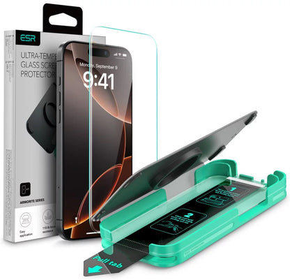 Folie de protectie Ecran ESR Armorite pentru Apple iPhone 16 Pro Max, Sticla Securizata, Full Glue, Neagra