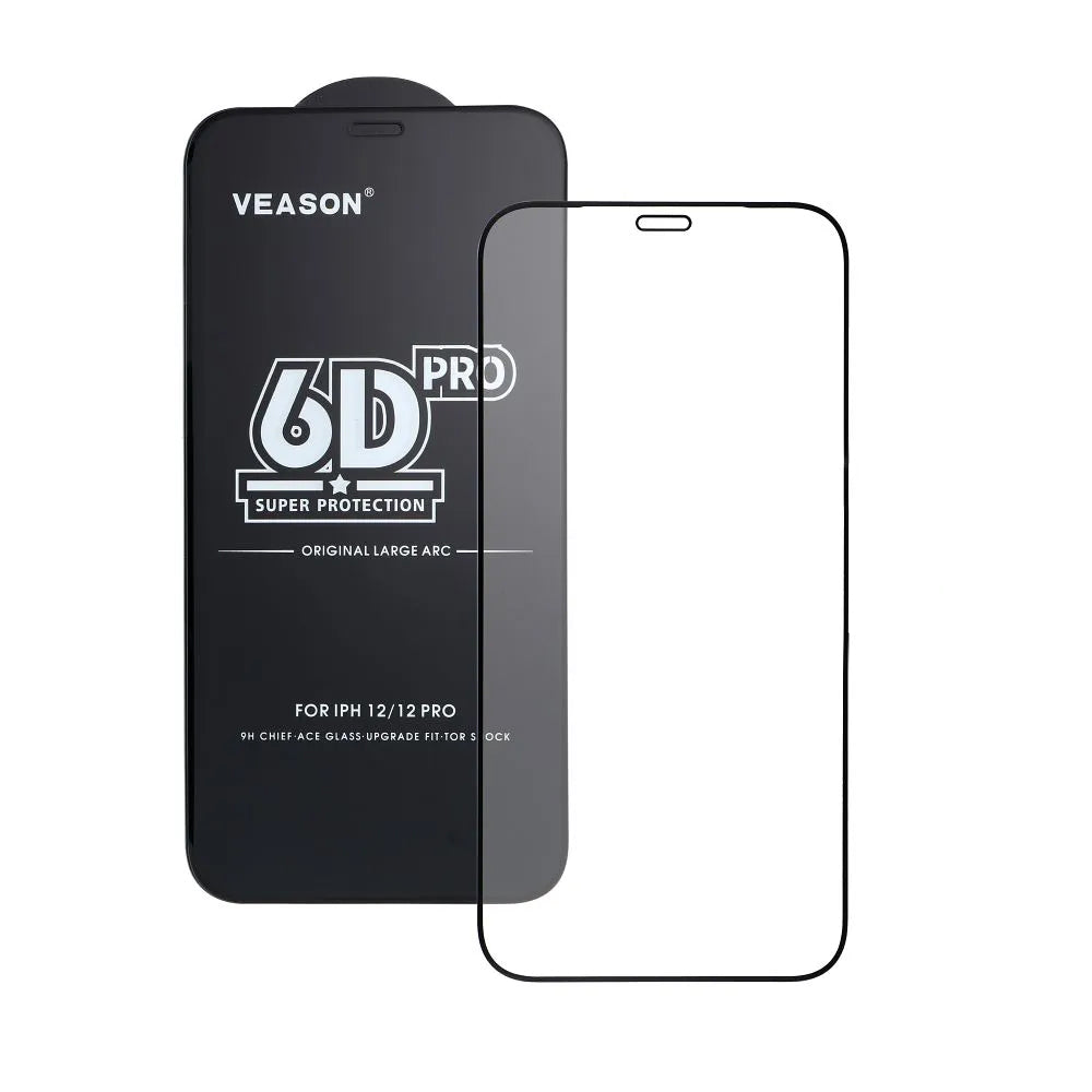 Folie de protectie Ecran Veason PRO pentru Apple iPhone 17 Air, Sticla Securizata, Full Glue, 6D, Neagra