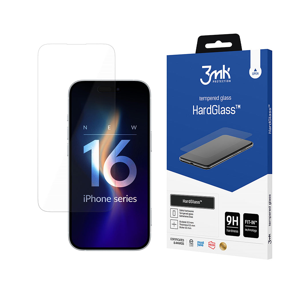 Folie de protectie Ecran 3MK HardGlass 2 pentru Apple iPhone 16 Pro Max, Sticla Securizata, Full Glue