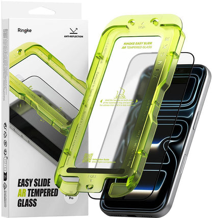 Folie de protectie Ecran Ringke Easy Slide AR pentru Apple iPhone 17 Pro, Sticla Securizata, Full Glue, 2.5D, Neagra