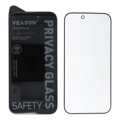 Folie de protectie Ecran Privacy Veason pentru Apple iPhone 12 / 12 Pro, Sticla Securizata, Full Glue, 6D