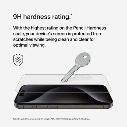 Folie de protectie Ecran Belkin ScreenForce TemperedGlass pentru Apple iPhone 15 Pro Max, Sticla Securizata, Full Glue OVA138zz