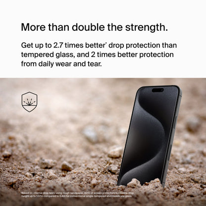Folie de protectie Ecran Belkin ScreenForce UltraGlass 2 pentru Apple iPhone 15 Pro Max, Sticla Securizata, Full Glue OVA134zz