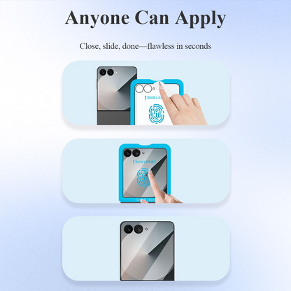 Folie de protectie Ecran Exterior Lereach pentru Samsung Galaxy Z Flip8 F776 / Galaxy Z Flip7 F766, Sticla Securizata, Full Glue, Set 2 bucati, Neagra