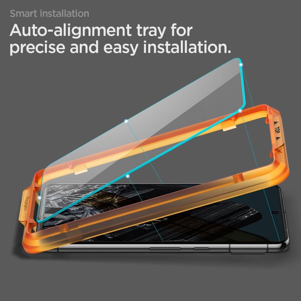 Folie de protectie Ecran Spigen Alm GlastR pentru Google Pixel 8 Pro, Sticla Securizata, Full Glue, Set 2 bucati, Neagra