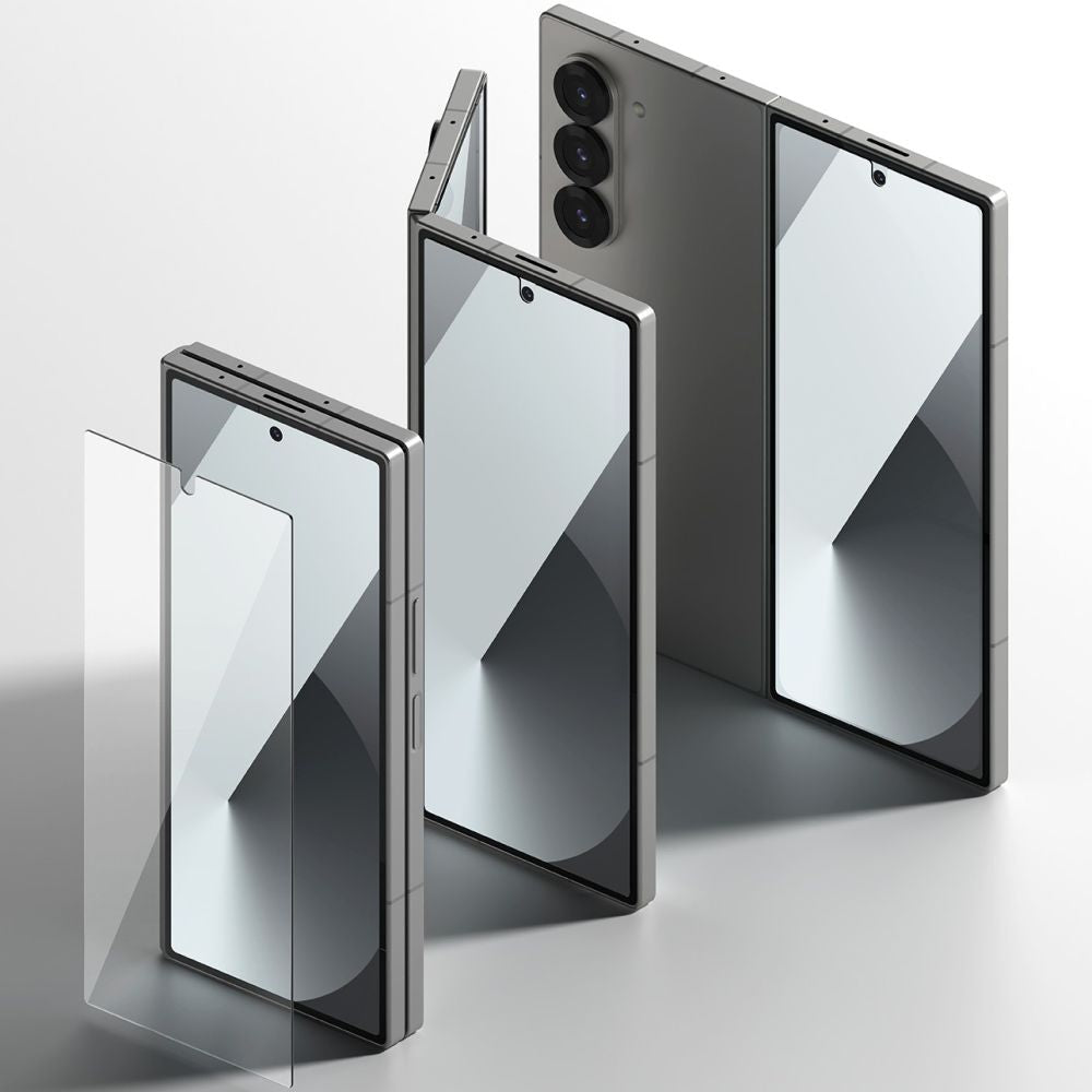 Folie de protectie Ecran Ringke Cover Display pentru Samsung Galaxy Z Fold6 F956, Sticla Securizata, AB Ultra Glue, Set 2 bucati, 2.5D, Ecran Exterior