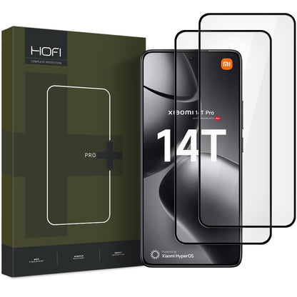 Folie de protectie Ecran HOFI Glass PRO+ pentru Xiaomi 14T Pro / 14T, Sticla Securizata, Full Glue, Set 2 bucati, 2.5D, Neagra