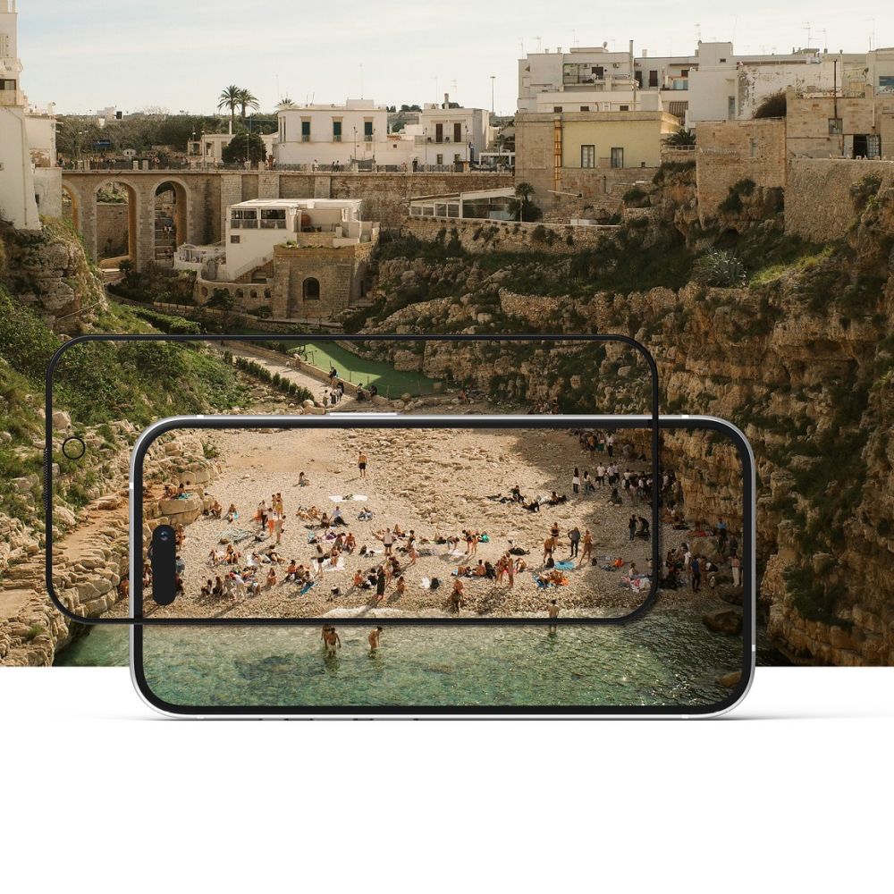 Folie de protectie Ecran Privacy Ringke Easy Slide pentru Apple iPhone 16 Pro, Sticla Securizata, Full Glue, Set 2 bucati