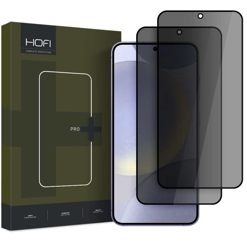 Folie de protectie Ecran Privacy HOFI Glass PRO+ pentru Samsung Galaxy S25 S931, Sticla Securizata, Full Glue, Set 2 bucati