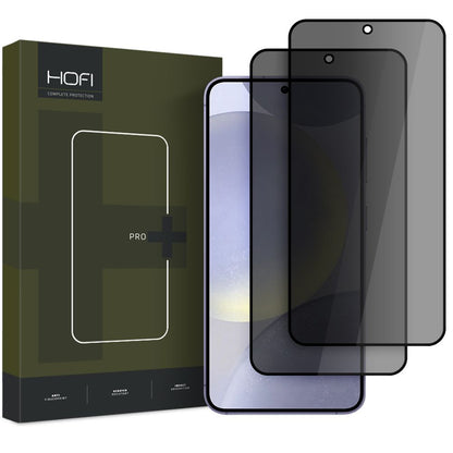 Folie de protectie Ecran Privacy HOFI Glass PRO+ pentru Samsung Galaxy S25 S931, Sticla Securizata, Full Glue, Set 2 bucati