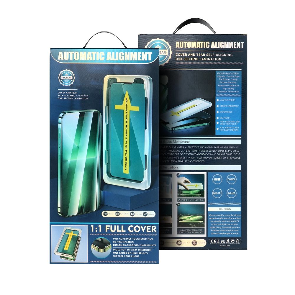 Folie de protectie Ecran OEM Automatic Alignment pentru Apple iPhone 11 Pro / XS, Sticla Securizata, Full Glue, 5D, Neagra