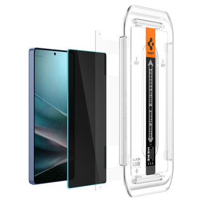 Folie de protectie Ecran Privacy Spigen GlastR EZ FIT HD pentru Samsung Galaxy S25 Ultra S938, Sticla Securizata, Full Glue, Set 2 bucati AGL09335