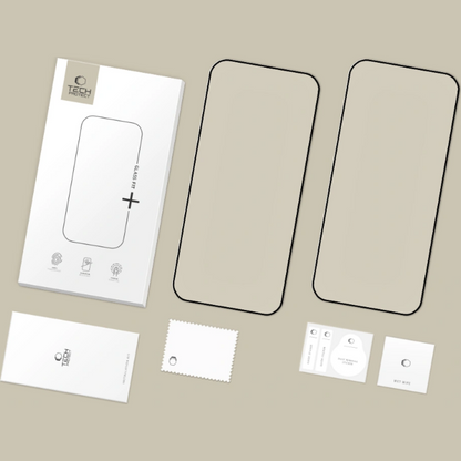 Folie de protectie Ecran Tech-Protect FIT+ pentru Xiaomi Poco F8 Ultra, Sticla Securizata, Full Glue, Set 2 bucati, 2.5D, Neagra