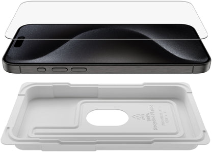 Folie de protectie Ecran Belkin ScreenForce UltraGlass 2 pentru Apple iPhone 15 Pro Max, Sticla Securizata, Full Glue OVA134zz