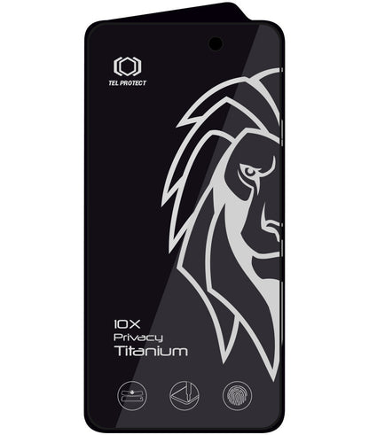 Folie de protectie Ecran Privacy Tel Protect 10X Plus Titanium pentru Apple iPhone 17 Pro, Sticla Securizata, Full Glue