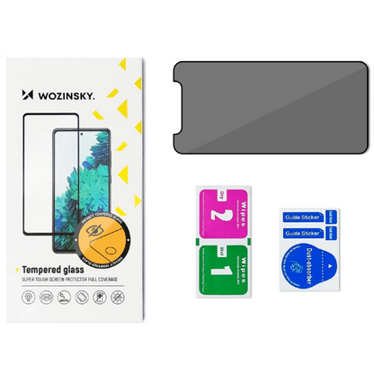 Folie de protectie Ecran Privacy WZK AntiSpy pentru Apple iPhone 15 Pro, Sticla Securizata, Full Glue