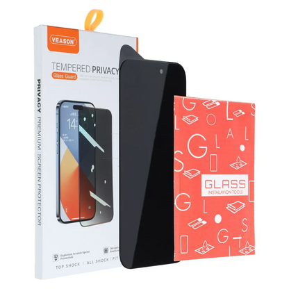 Folie de protectie Ecran Privacy Veason pentru Apple iPhone 17 Pro Max, Sticla Securizata, Full Glue, 6D