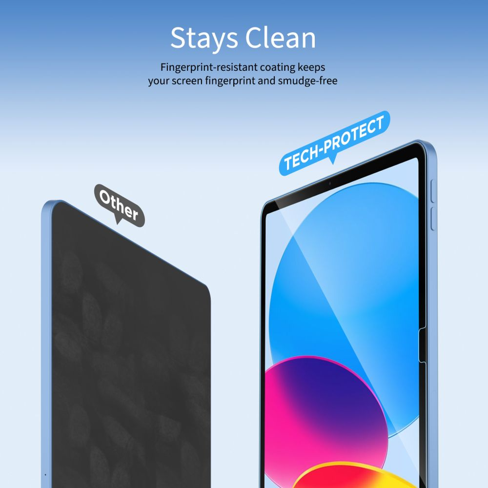 Folie de protectie Ecran Tech-Protect FIT+ pentru Samsung Galaxy Tab S10 FE+, Sticla Securizata, Full Glue, Set 2 bucati, 2.5D