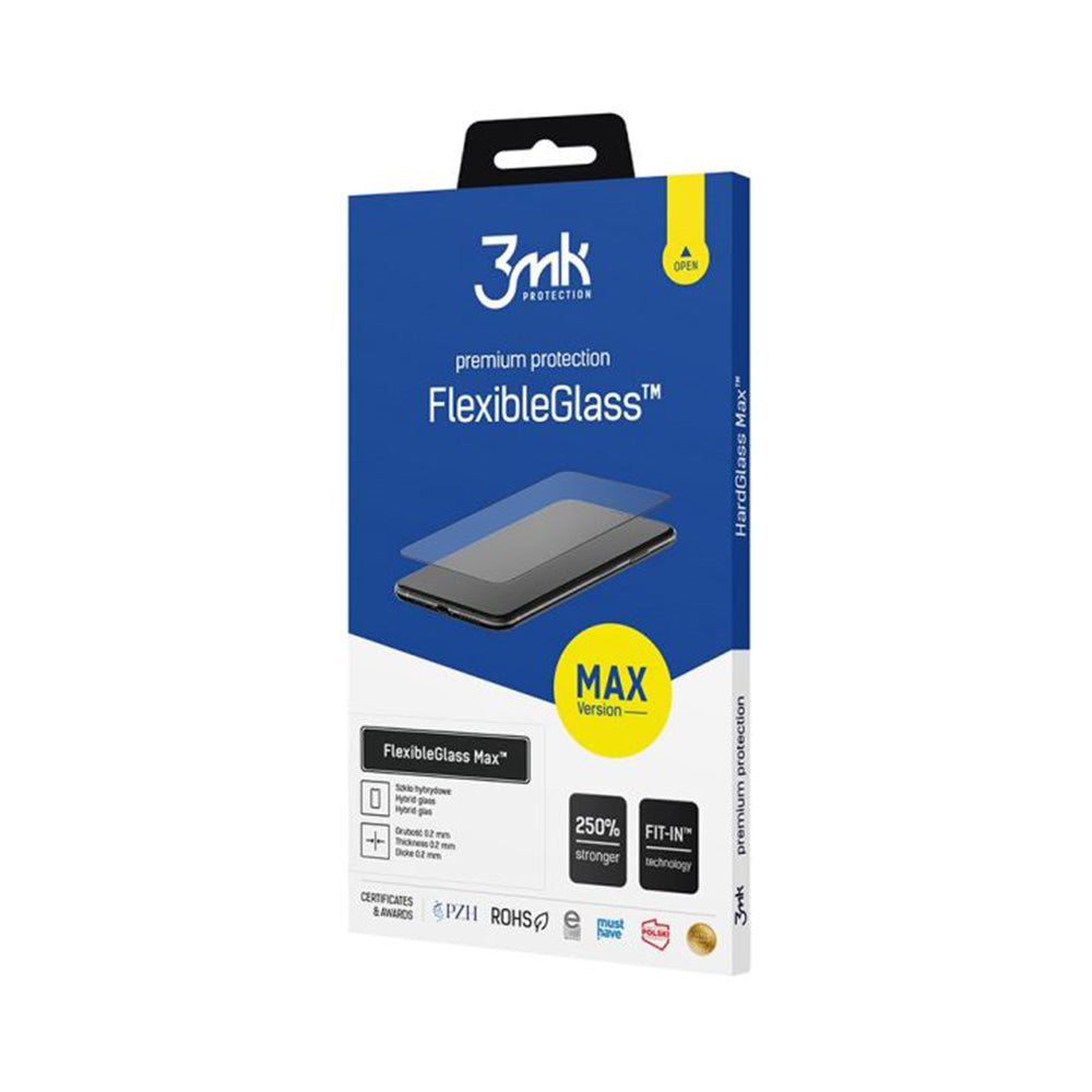 Folie de protectie Ecran 3MK FlexibleGlass Max pentru Apple iPhone 16 Pro, Sticla Flexibila, Full Glue, Neagra