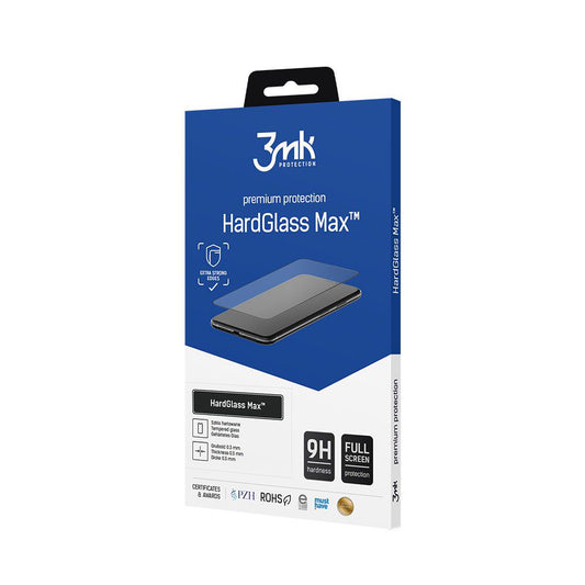 Folie de protectie Ecran 3MK HardGlass Max pentru Apple iPhone 16 Pro, Sticla Securizata, Full Glue, Neagra