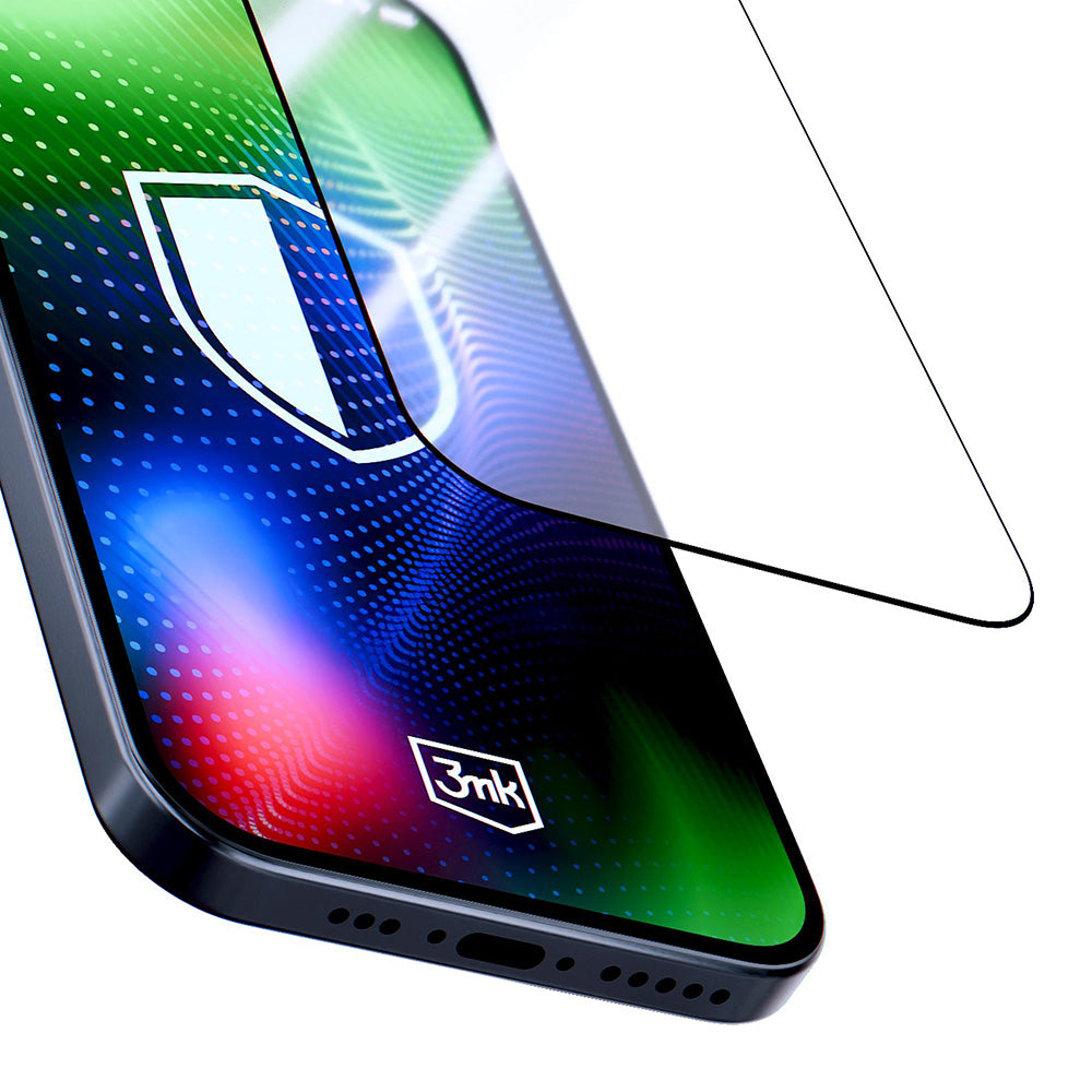 Folie de protectie Ecran 3MK Hardy Ultra pentru Apple iPhone 17 / 16 Pro, Sticla Securizata, Full Glue, Neagra