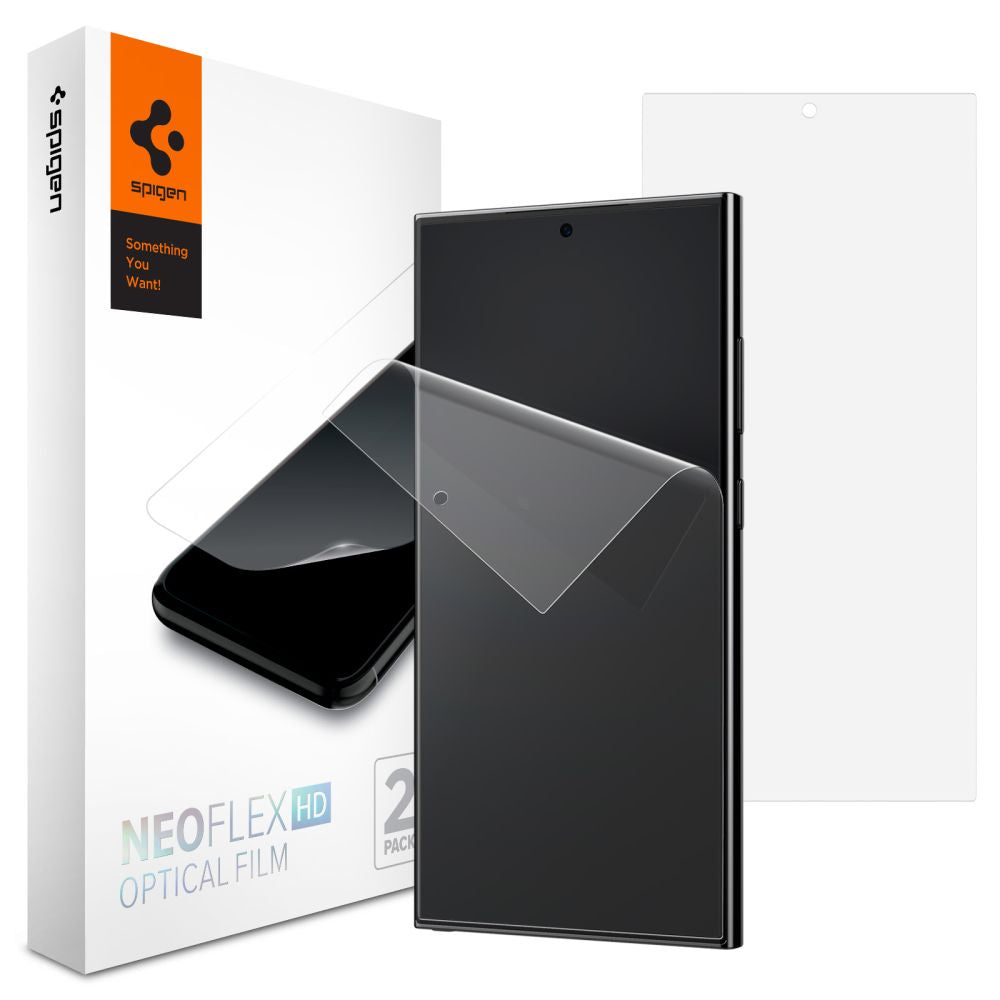 Folie de protectie Ecran Spigen Neo Flex pentru Samsung Galaxy S24 Ultra S928, Plastic, Set 2 bucati