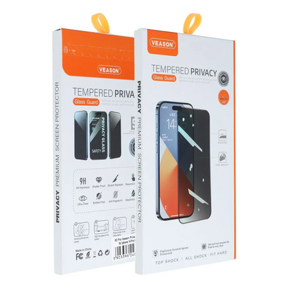 Folie de protectie Ecran Privacy Veason pentru Apple iPhone 12 / 12 Pro, Sticla Securizata, Full Glue, 6D