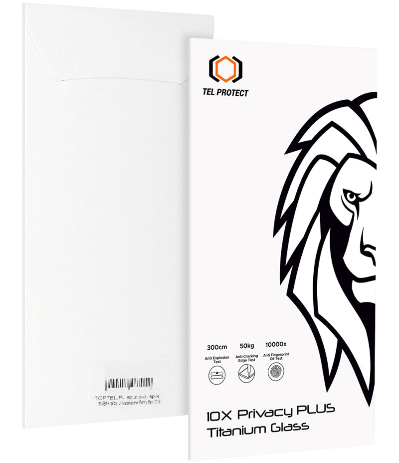 Folie de protectie Ecran Privacy Tel Protect 10X Plus Titanium pentru Apple iPhone 17 Pro, Sticla Securizata, Full Glue