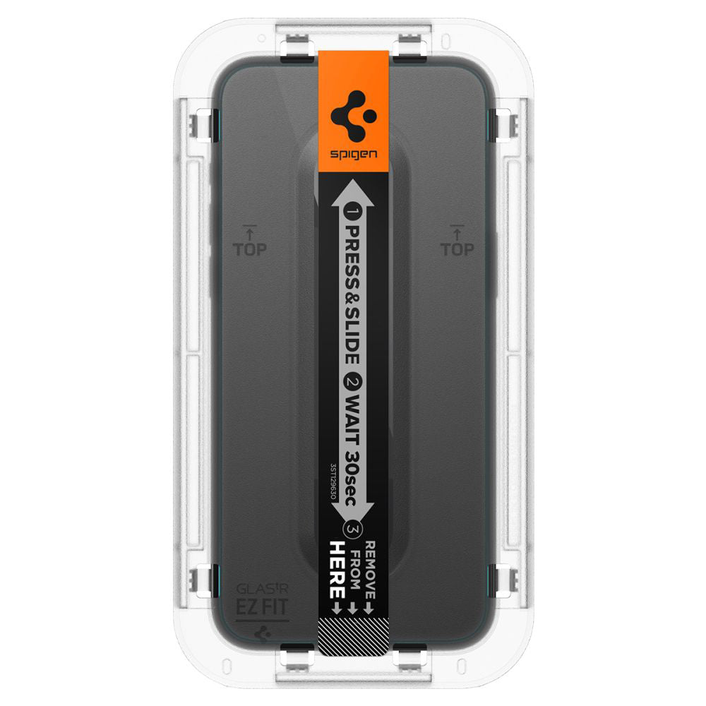 Folie de protectie Ecran Spigen GlastR EZ FIT pentru Apple iPhone 15 Pro Max, Sticla Securizata, Full Glue, Set 2 bucati AGL06872