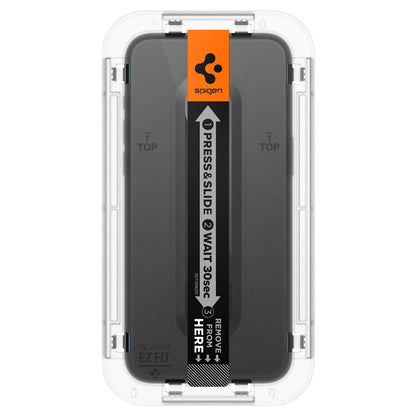 Folie de protectie Ecran Spigen GlastR EZ FIT pentru Apple iPhone 15 Pro Max, Sticla Securizata, Full Glue, Set 2 bucati AGL06872