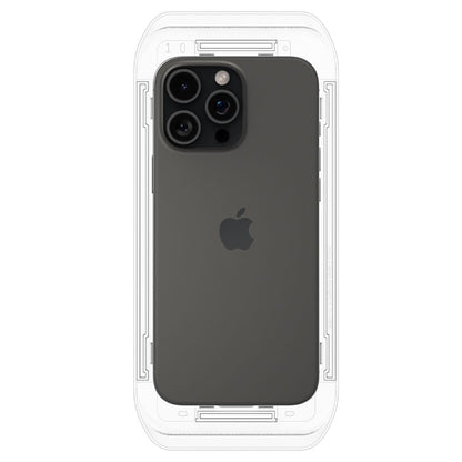Folie de protectie Ecran Spigen GlastR EZ FIT pentru Apple iPhone 17 Pro / 17 / 16 Pro, Sticla Securizata, Full Glue, Set 2 bucati