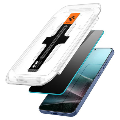 Folie de protectie Ecran Privacy Spigen GlastR EZ FIT HD pentru Samsung Galaxy S25 S931 / S24 S921, Sticla Securizata, Full Glue, Set 2 bucati