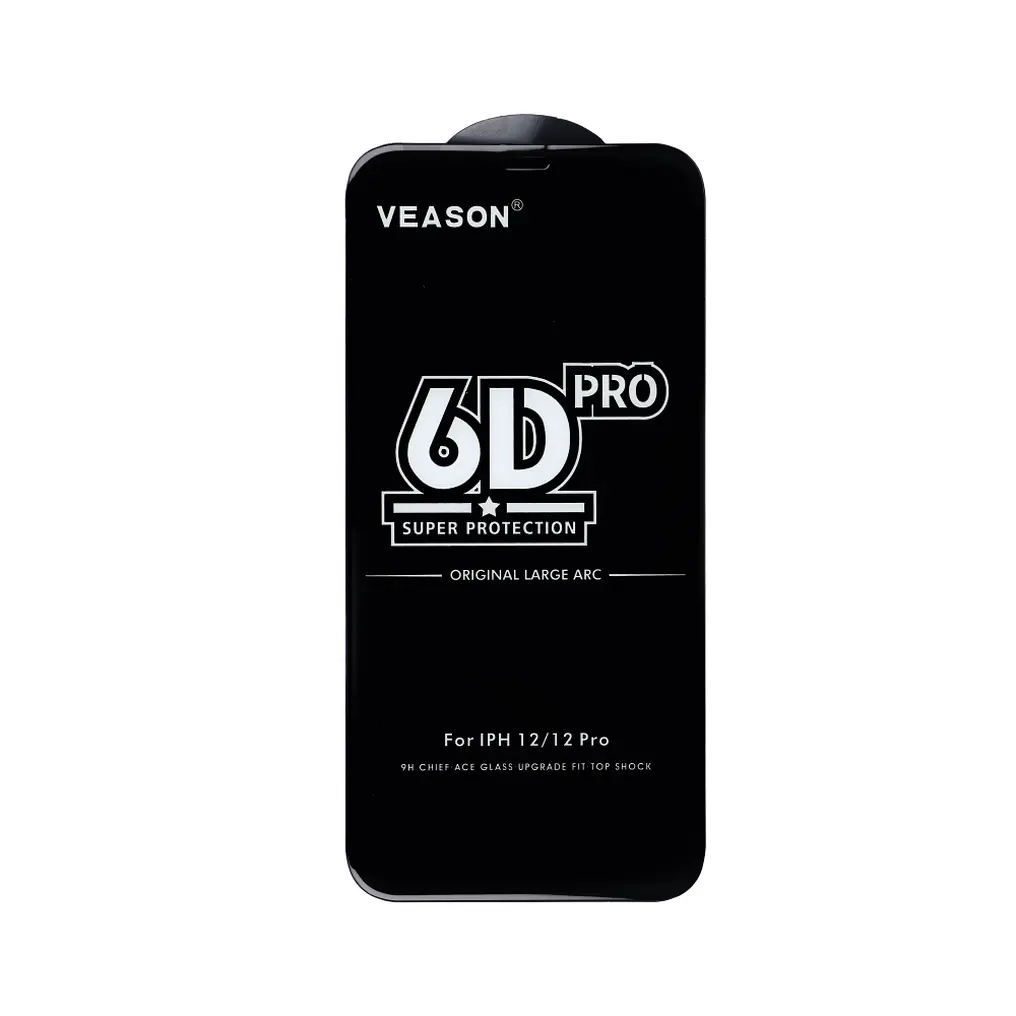 Folie de protectie Ecran Veason PRO pentru Apple iPhone 17 / 16 Pro, Sticla Securizata, Full Glue, 6D, Neagra