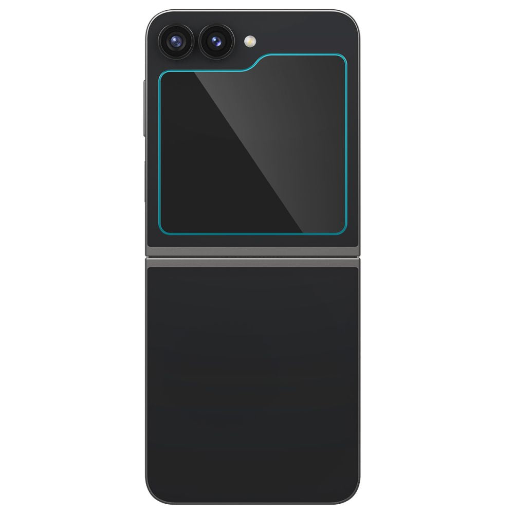 Folie de protectie Ecran Exterior Spigen GlastR EZ FIT pentru Samsung Galaxy Z Flip6 F741, Sticla Securizata, Full Glue, Set 2 bucati AGL07972