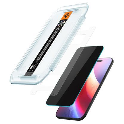 Folie de protectie Ecran Privacy Spigen GlastR EZ FIT pentru Apple iPhone 17 Air, Sticla Securizata, Full Glue, Set 2 bucati