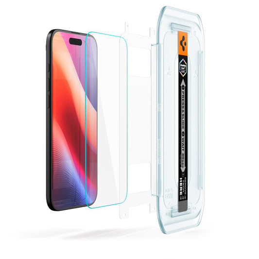Folie de protectie Ecran Spigen GlastR EZ FIT pentru Apple iPhone 17 Air, Sticla Securizata, Full Glue, Set 2 bucati