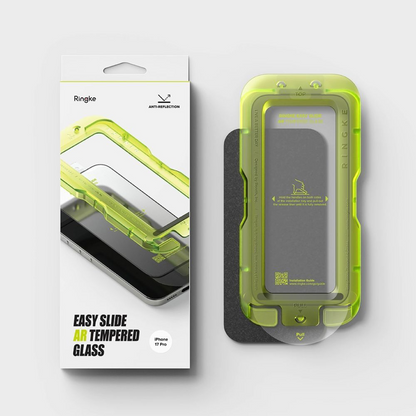 Folie de protectie Ecran Ringke Easy Slide AR pentru Apple iPhone 17 Pro, Sticla Securizata, Full Glue, 2.5D, Neagra