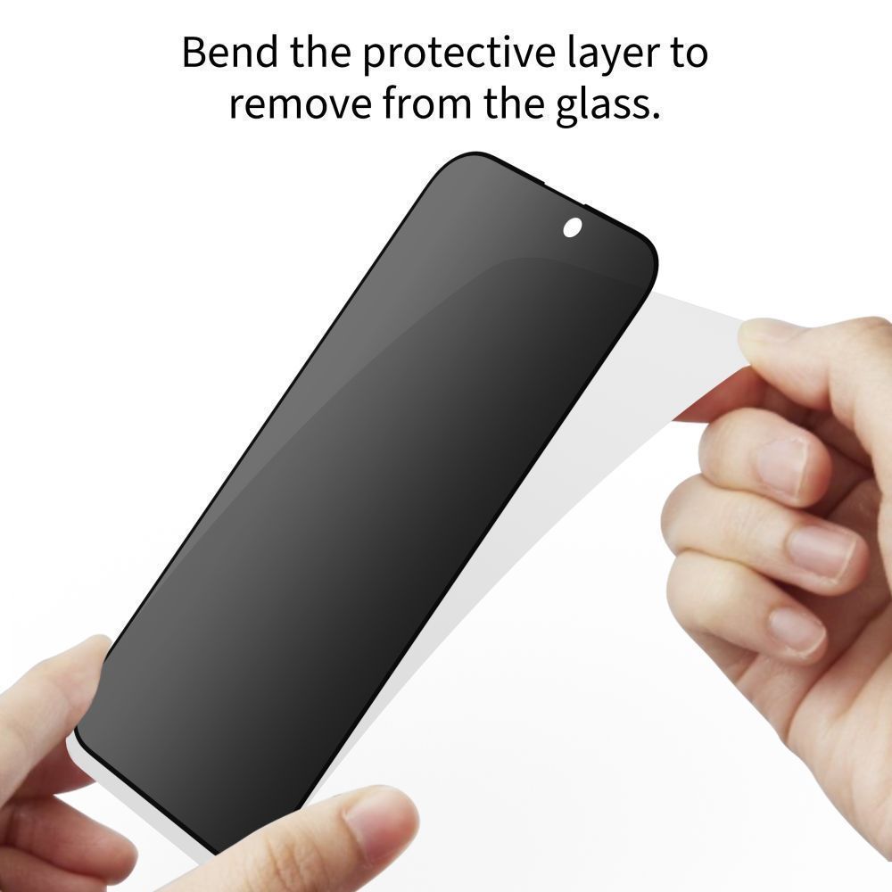 Folie de protectie Ecran Privacy Tech-Protect Spy+ pentru Samsung Galaxy S26 S942, Sticla Securizata, Full Glue, Set 2 bucati