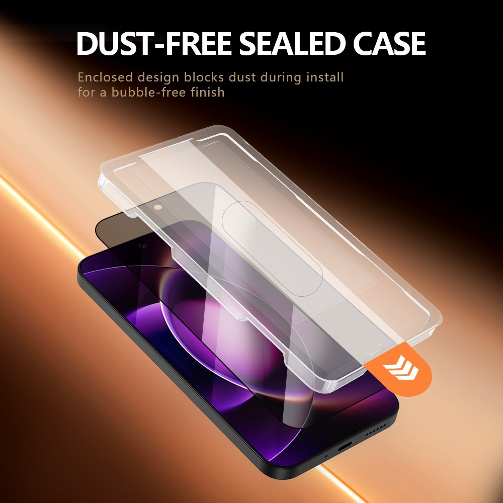 Folie de protectie Ecran Privacy Lereach pentru Xiaomi 17T Pro, Sticla Securizata, Full Glue, Set 2 bucati