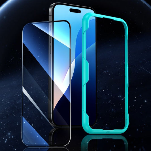 Folie de protectie Ecran ESR pentru Apple iPhone 16 Pro Max, Sticla Securizata, Full Glue, Set 2 bucati, Neagra