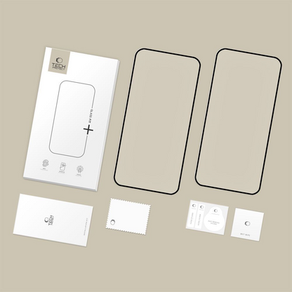 Folie de protectie Ecran Tech-Protect FIT+ pentru Motorola Moto G77 / G67, Sticla Securizata, Full Glue, Set 2 bucati, 2.5D, Neagra