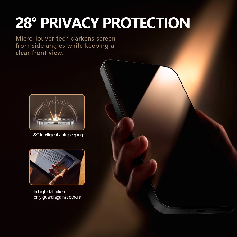 Folie de protectie Ecran Privacy Lereach pentru Xiaomi 17T Pro, Sticla Securizata, Full Glue, Set 2 bucati