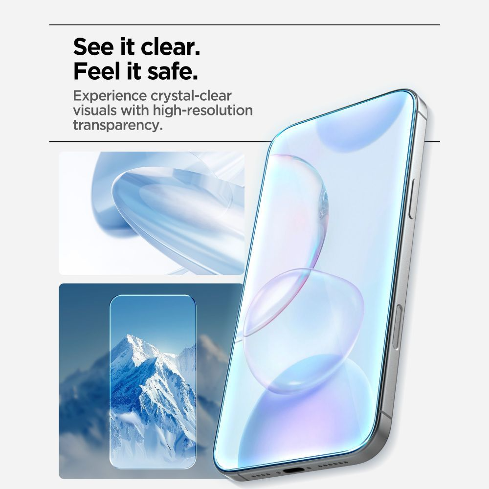 Folie de protectie Ecran Spigen GlastR Align Master Slim pentru Apple iPhone 17 Pro Max, Sticla Securizata, Full Glue, Set 3 bucati AGL10099