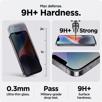 Folie de protectie Ecran Privacy Tech-Protect OneTouch pentru Apple iPhone 18 Pro, Sticla Securizata, Full Glue, Set 2 bucati